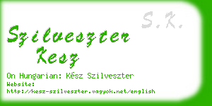 szilveszter kesz business card